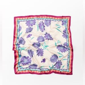 NWOT. Zara Satin Effect Floral Print Scarf.